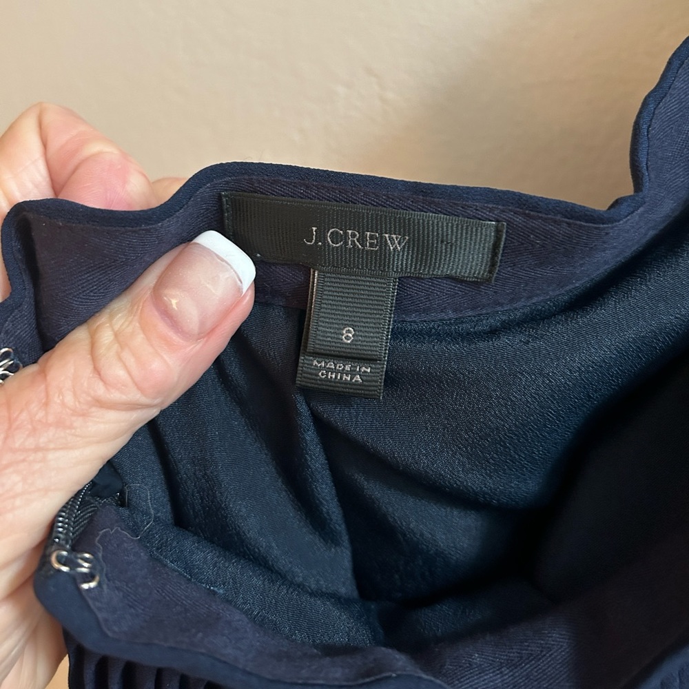 J CREW NAVY BLUE Pleaded skirt